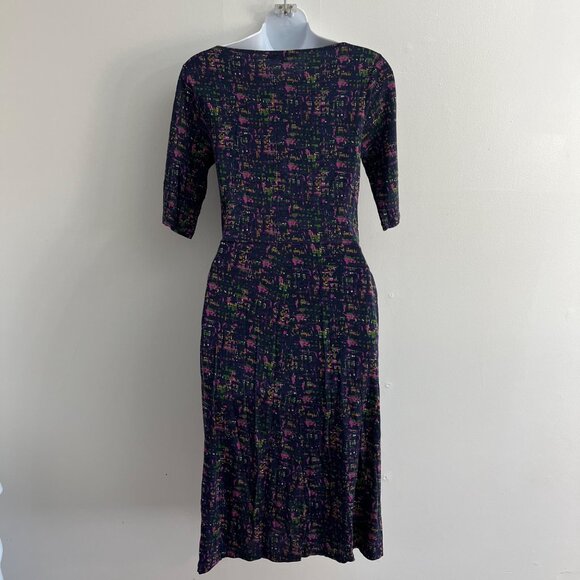 Boden Color Splash Swoop Neck Ruched Front A-line Dress Women's Size US 4R - Picture 5 of 8